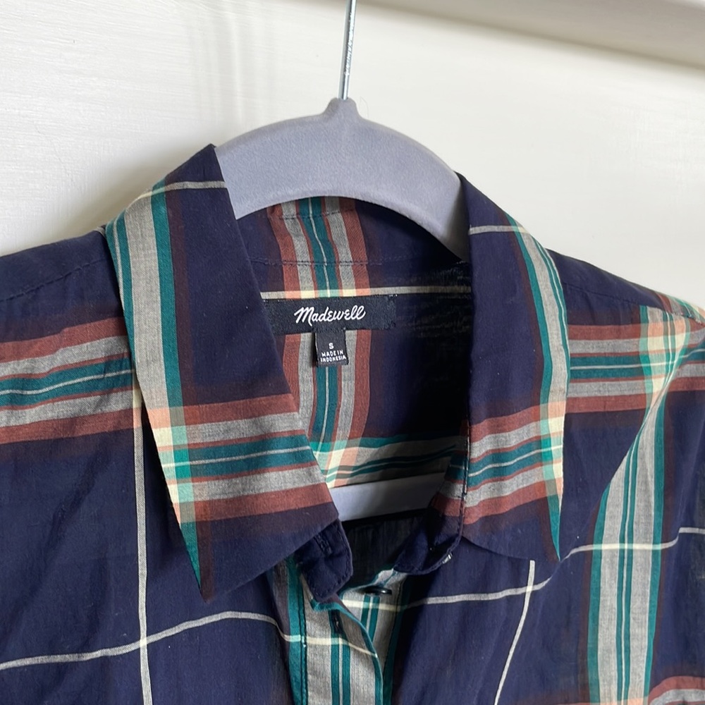 Madewell Navy Blue Lightweight Button Up - Picture 2 of 5